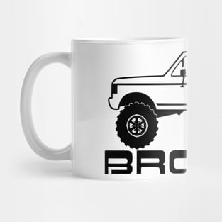 1987-1991 Bronco Side Topless Black Print Mug